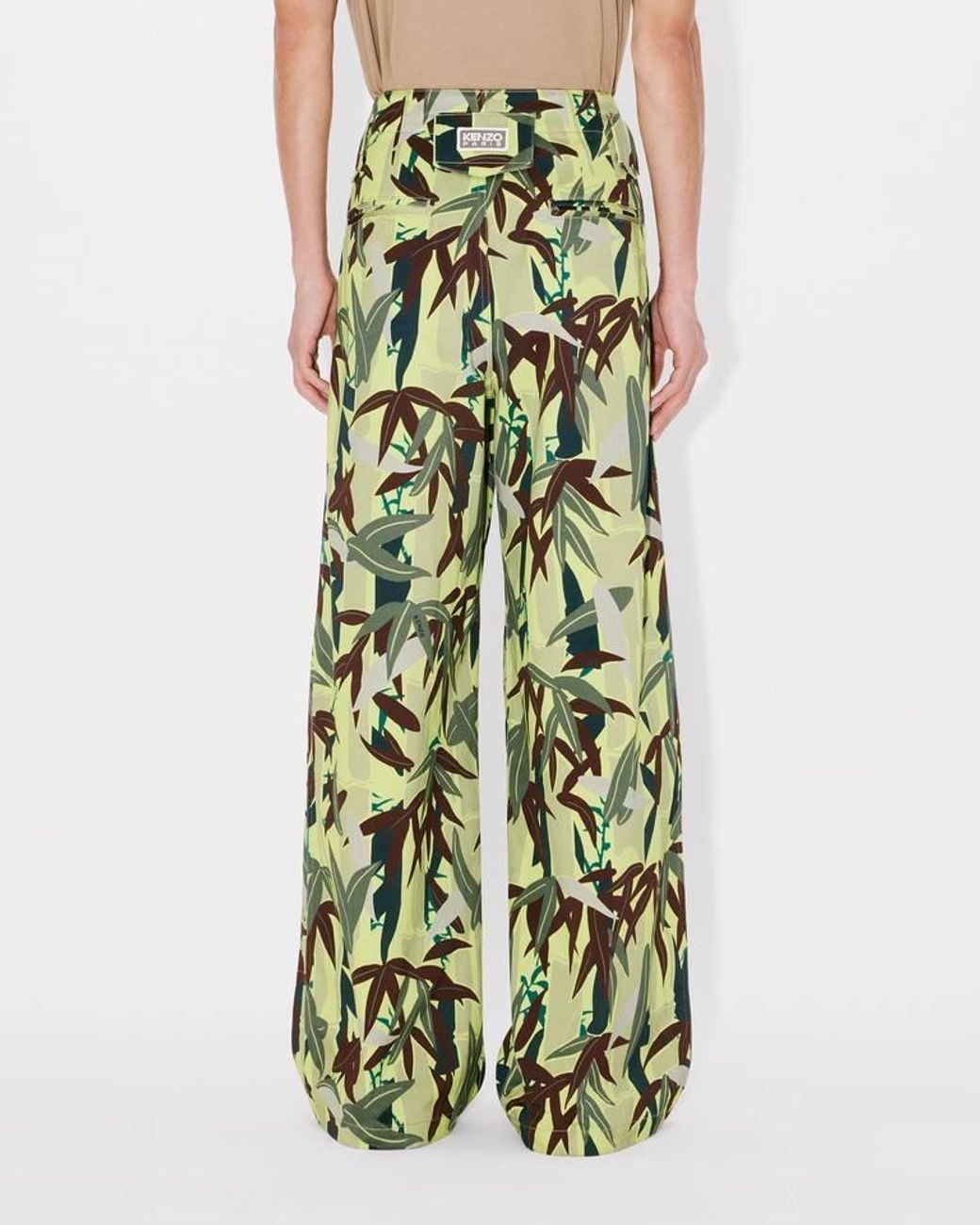 KENZO Green Chiku-Rin Camo' Oversized Pleated Pants for men