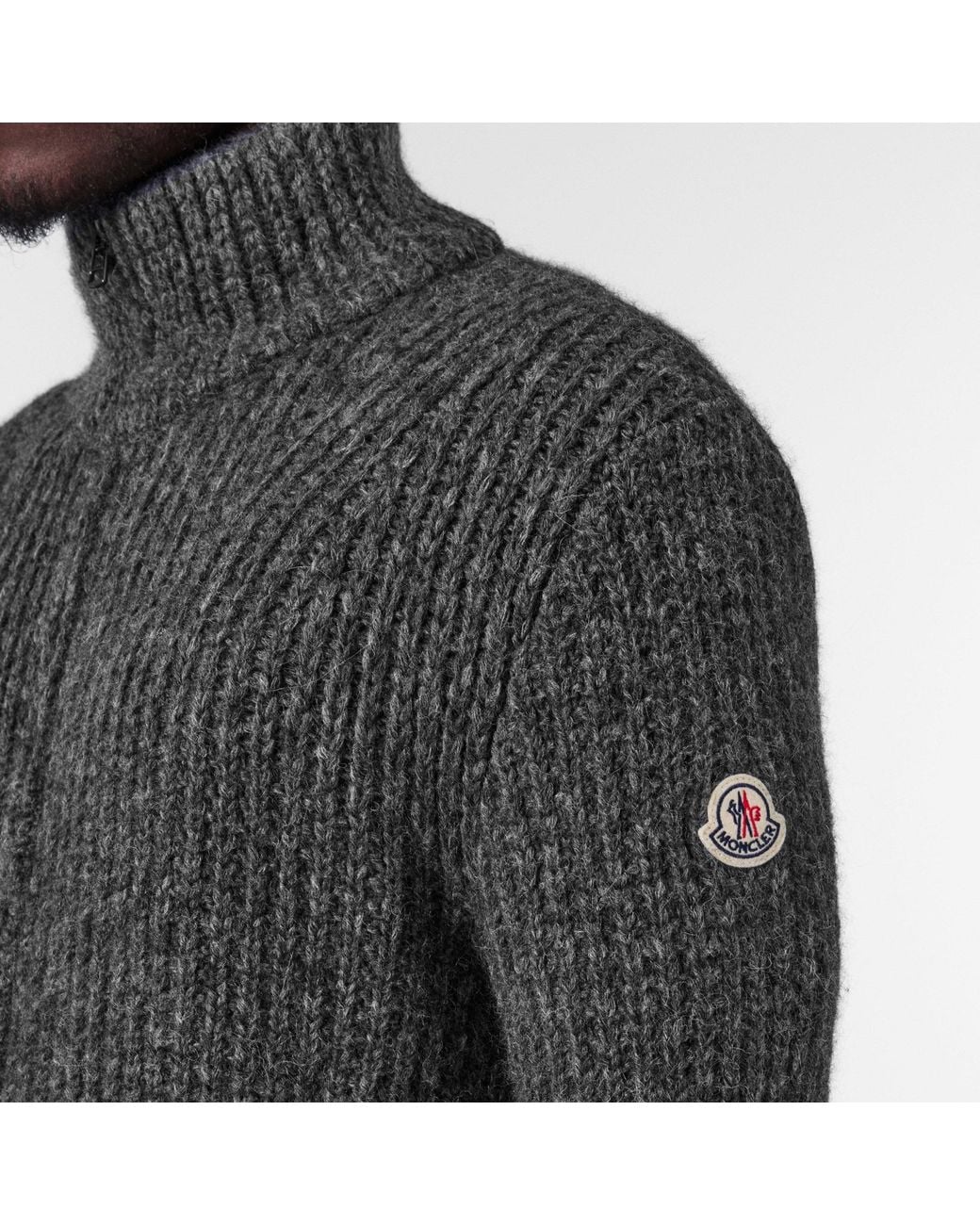Moncler Gray Zip Cardigan for men
