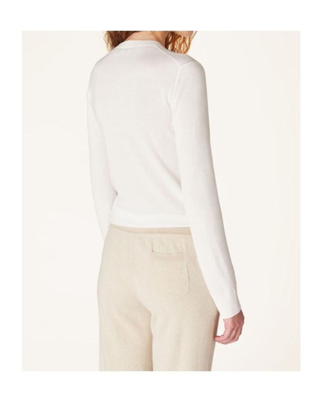 Loro Piana White Piuma Cashmere Sweater