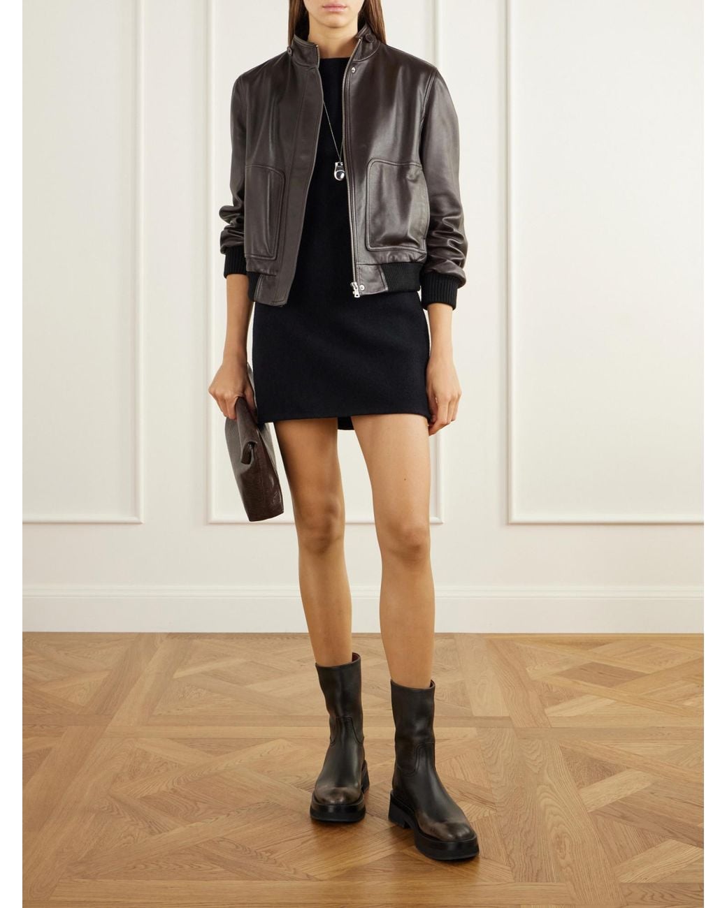 Paris Texas Black Distressed Leather Ankle Boots
