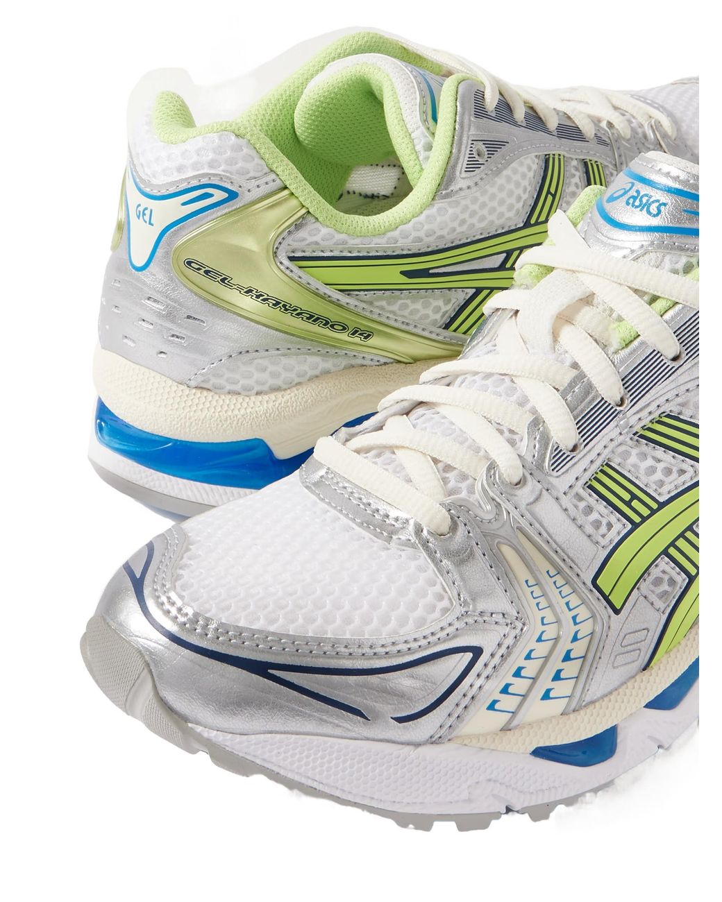 Asics Blue Rubber-Trimmed Metallic Mesh Sneakers