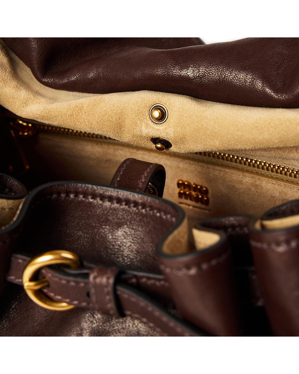 Miu Miu Darkbrown Softleather Hobo Shoulder Bag