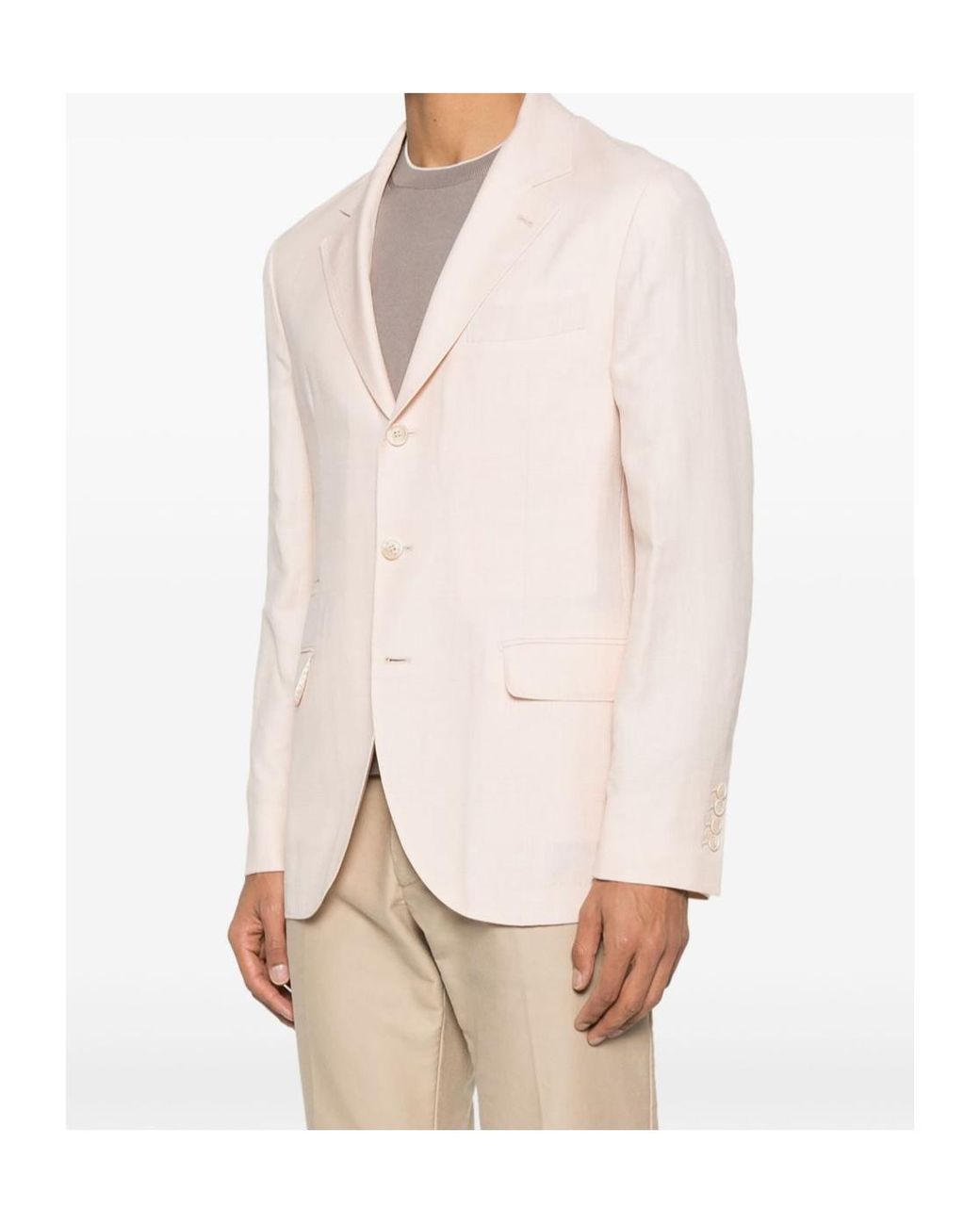 Brunello Cucinelli Natural Prince-Of-Wales-Check Blazer for men