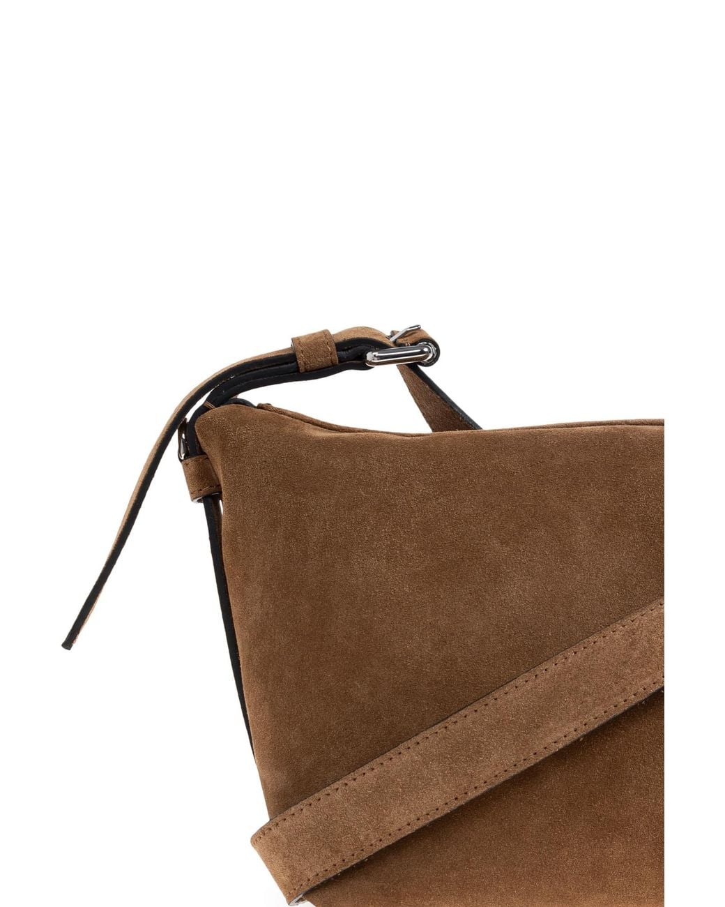 Moschino Brown Suede Zip Shoulder Bag for men
