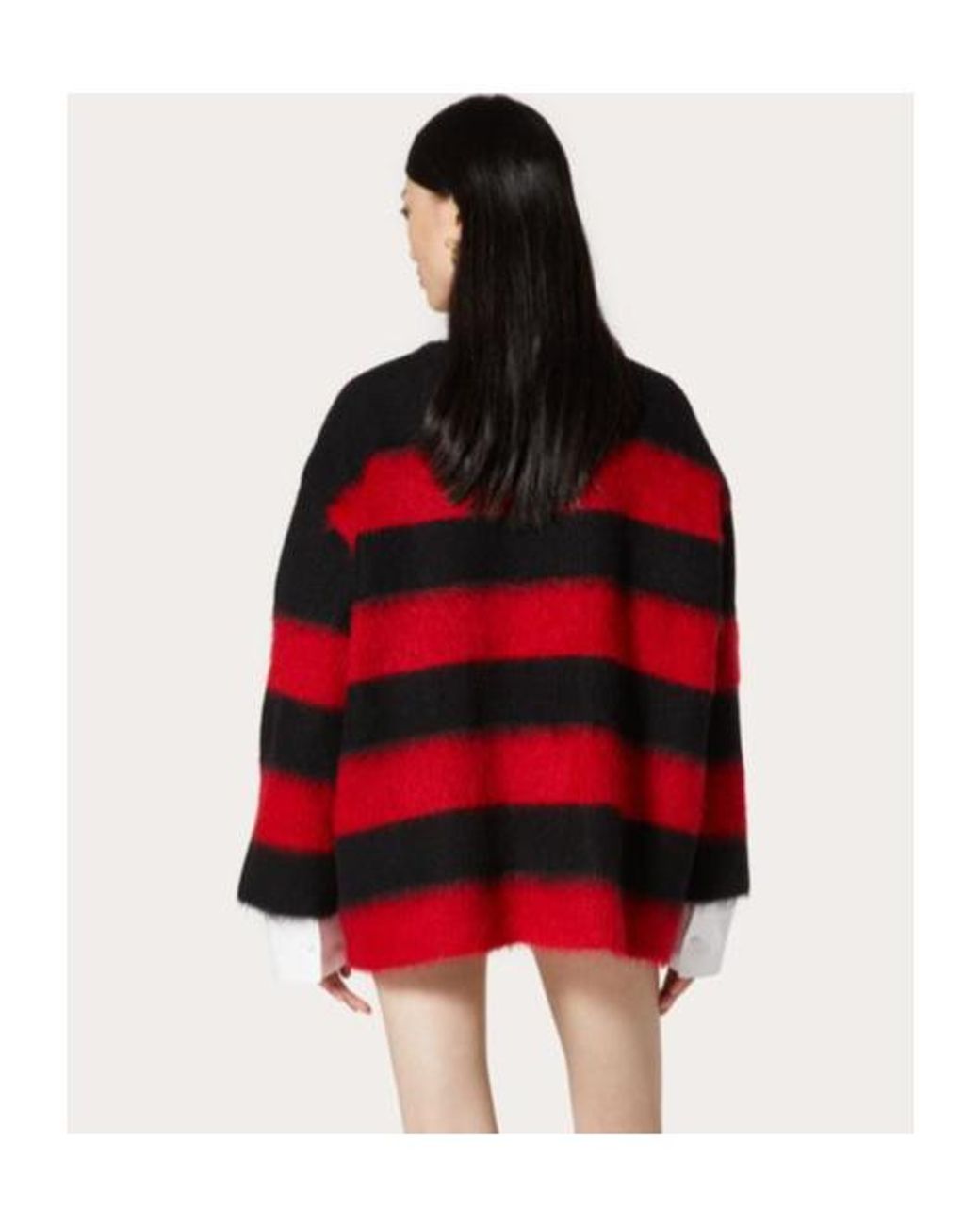 Valentino Red Striped Crewneck Jumper