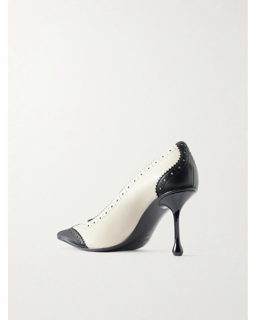 Jimmy Choo White Two-Tone Leather Pumps