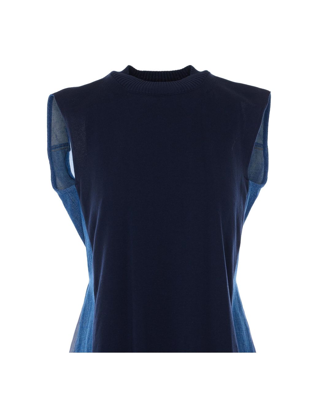 Sacai Blue Sleeveless Crewneck Dress