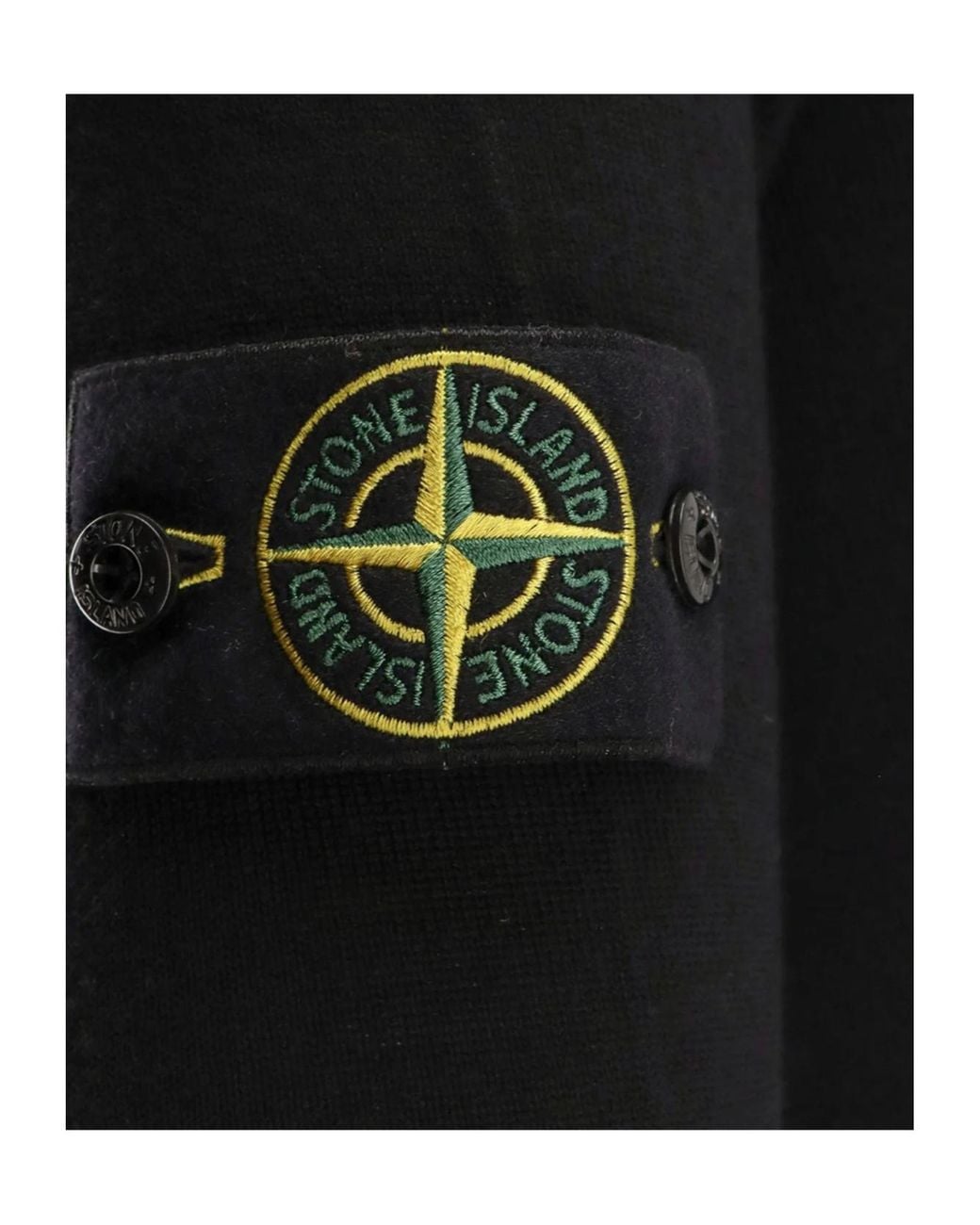 Stone Island Black Logo Patch Knitted Cardigan for men