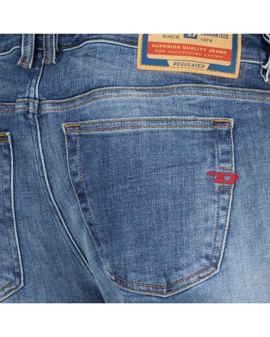 DIESEL Blue Faded-Wash Slim-Fit Jeans for men