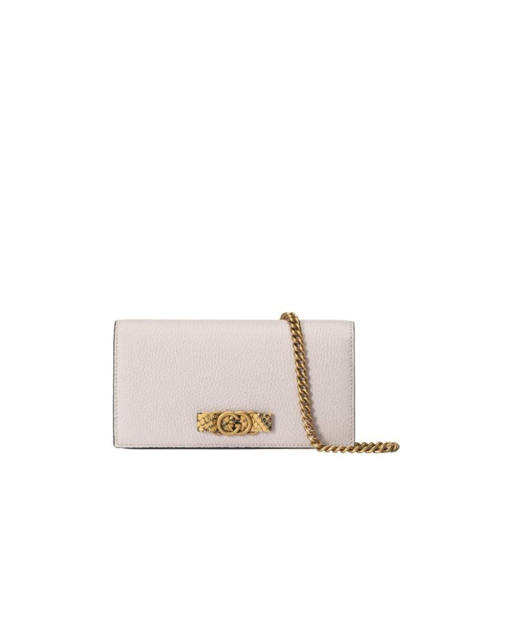Gucci White Gg Incrocio Leather Clutch