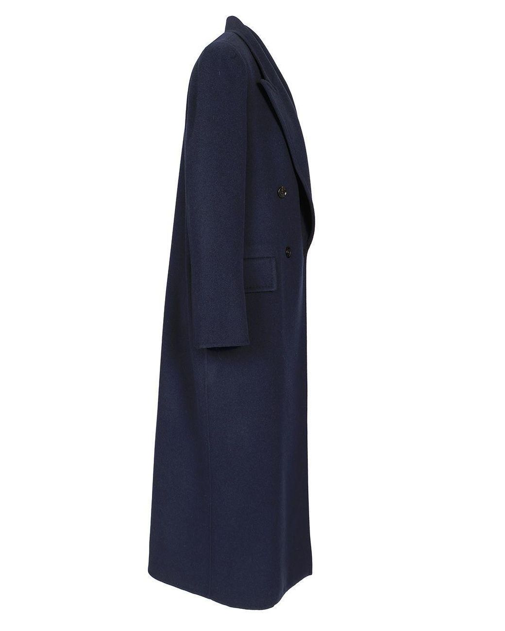 Max Mara Blue Albania1234 Double-Breasted Long-Sleeved Coat