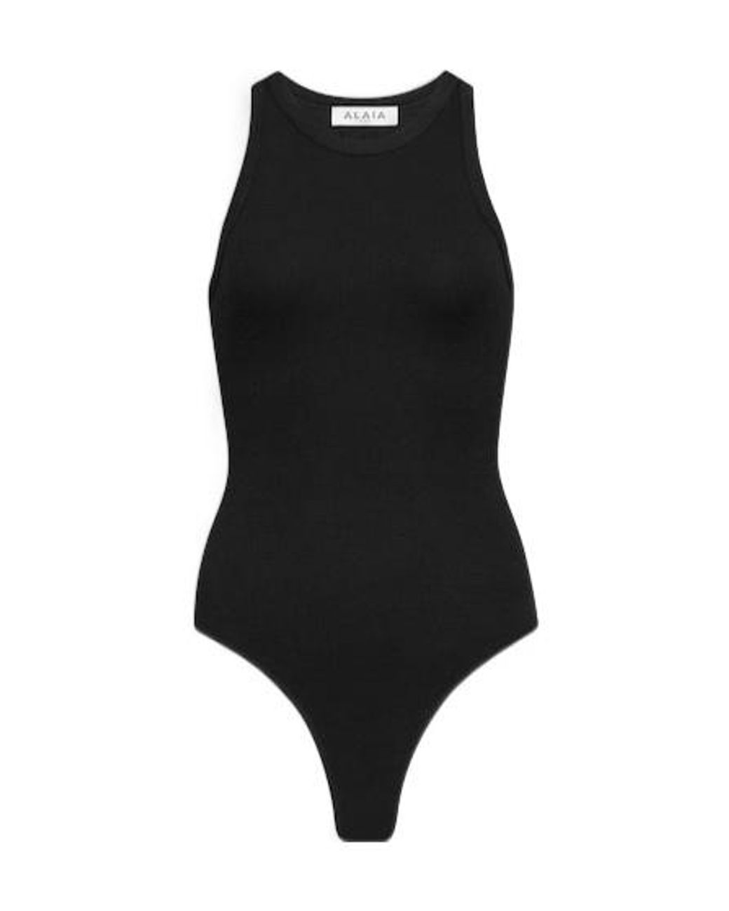 Alaïa Black Ribbed Tank Bodysuit