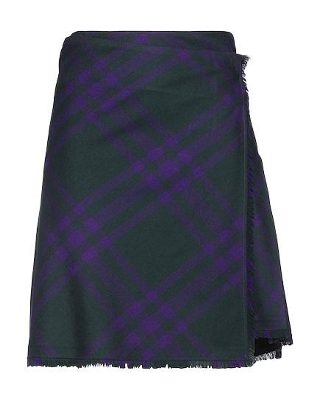 Burberry Blue Plaid Pleated Skirt