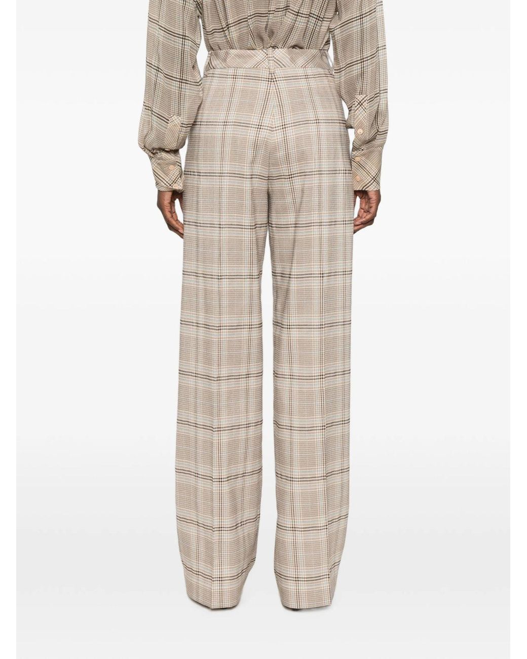 ERMANNO FIRENZE Gray Checked Casual Trousers