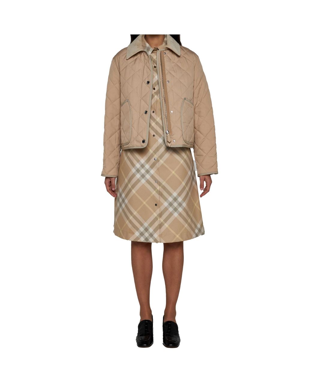 Burberry Natural Long-Sleeved Quilted Jacket