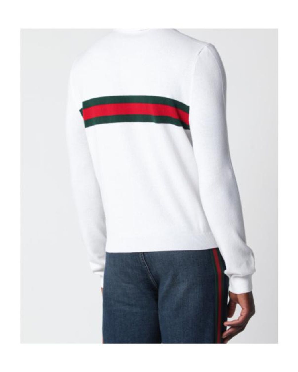 Gucci Blue Striped Long-Sleeve Polo Shirt for men