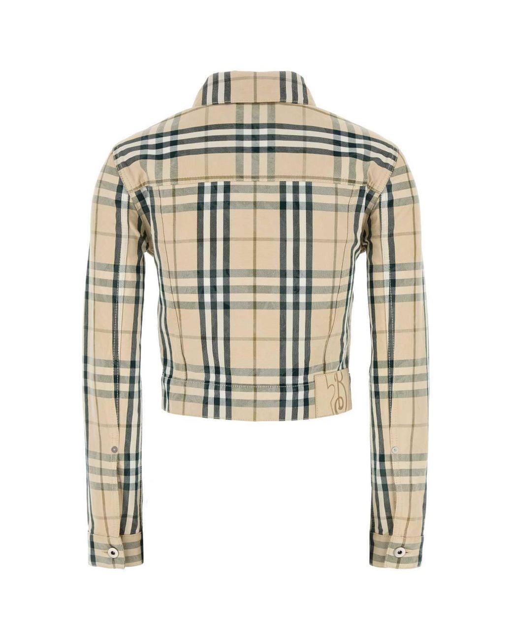Burberry Metallic Checked Buttoned Long-Sleeved Jacket