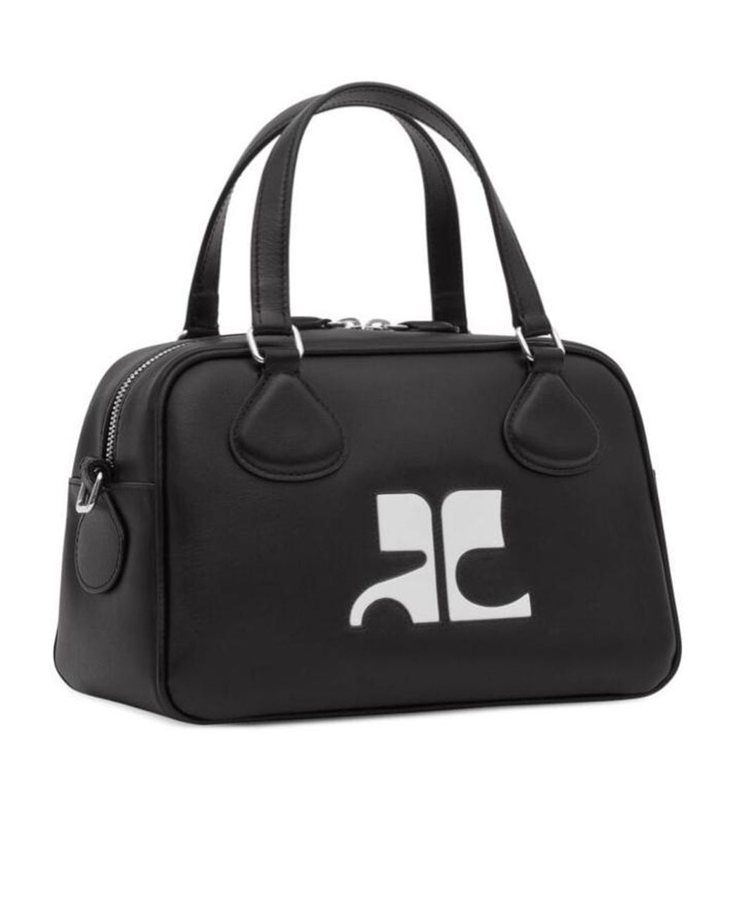 Courreges Black Logo Shoulder Bag