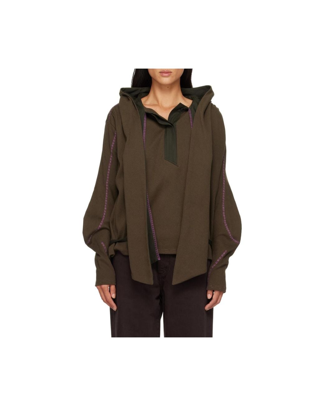Kiko Kostadinov Black Color-Blocked Trim Hoodie