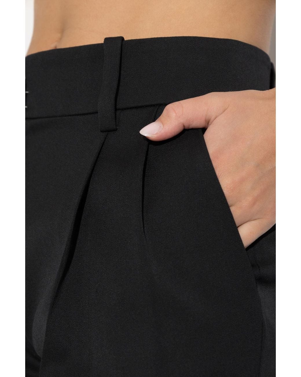 Balmain Black Pleated Tailored Pants