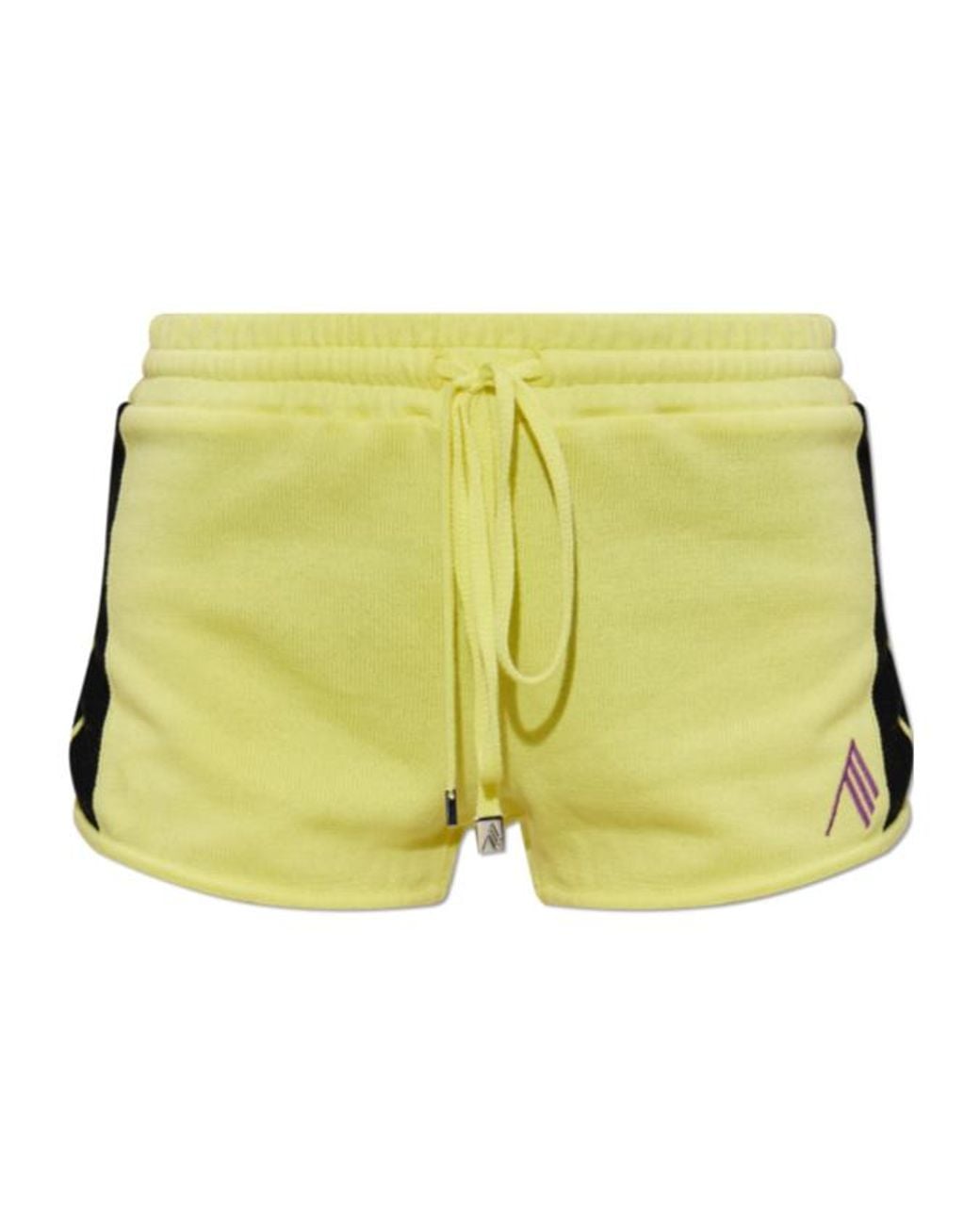 The Attico Yellow The Il Primo Bagno Logo Trim Shorts