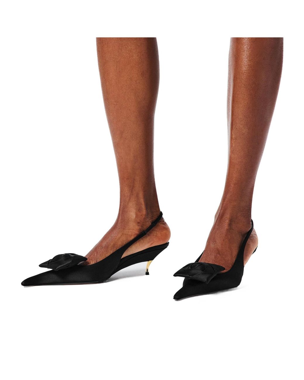 Saint Laurent Black Dakota Slingbacks
