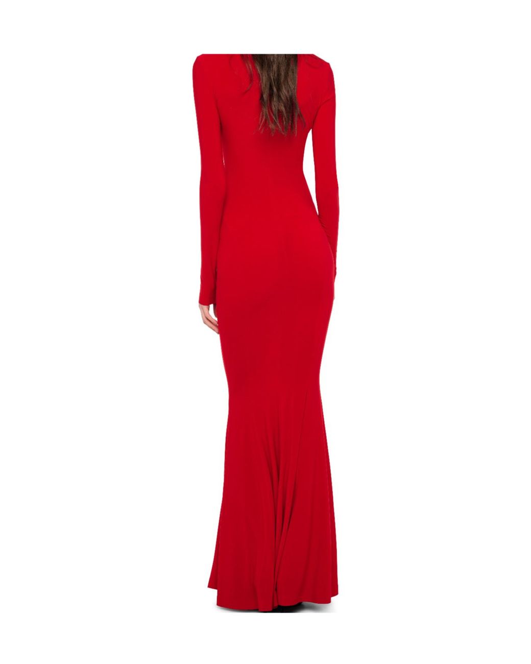 Norma Kamali Red High Neck Long Sleeve Jumpsuit