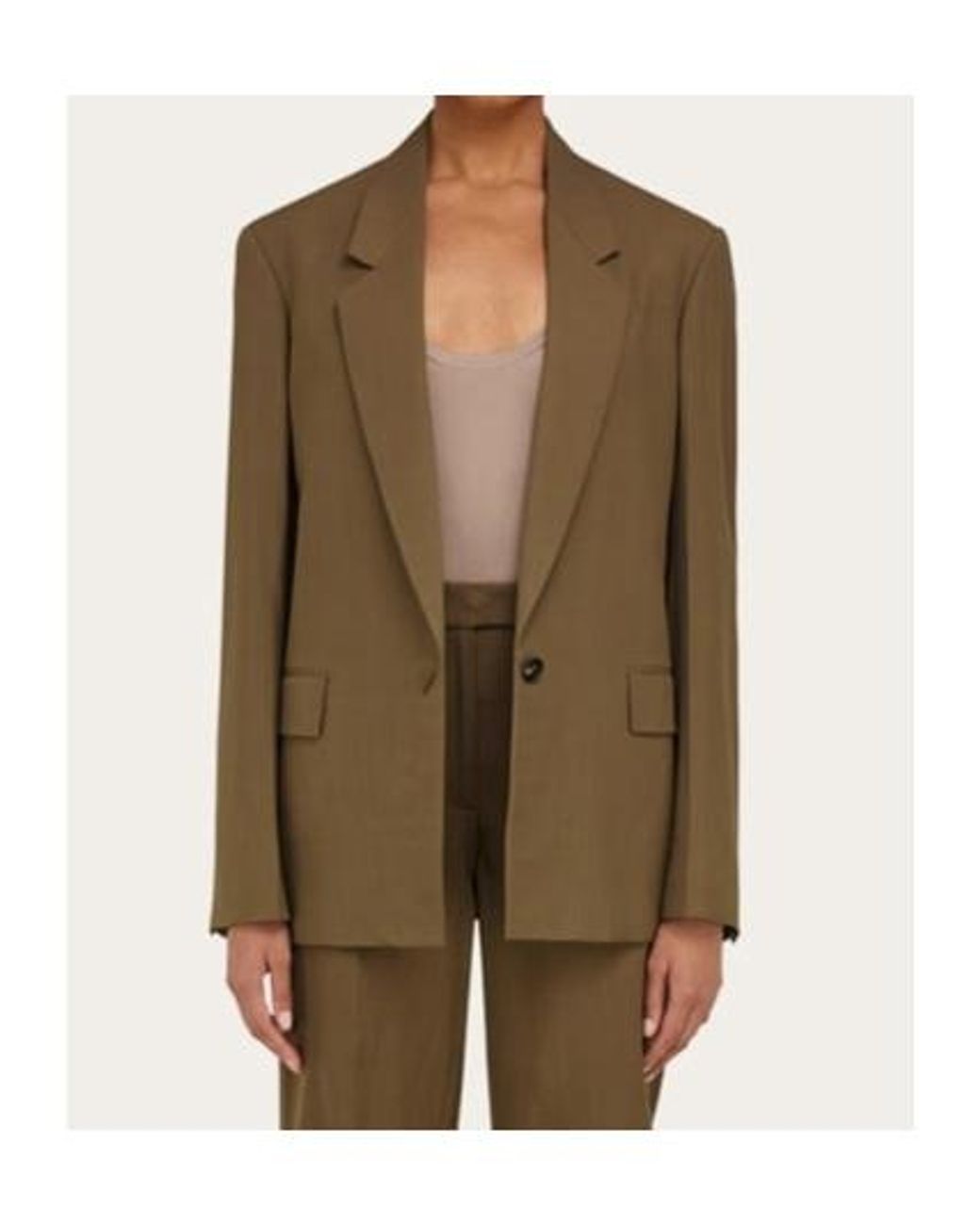 Ferragamo Green Notched-Lapel Blazer