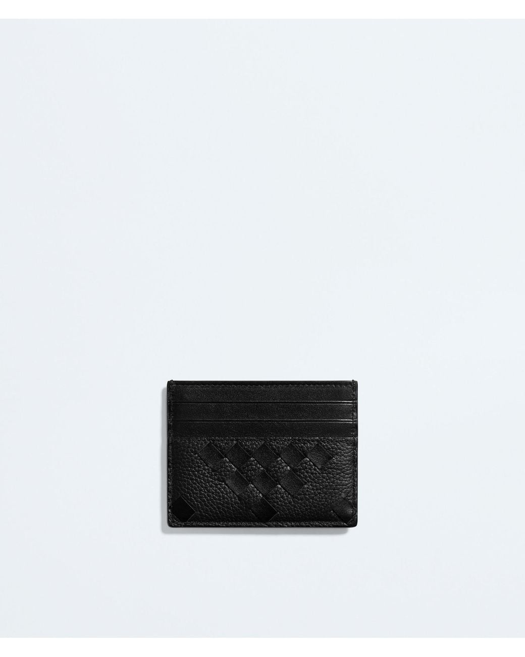 Bottega Veneta Black Intrecciato Credit Card Case for men