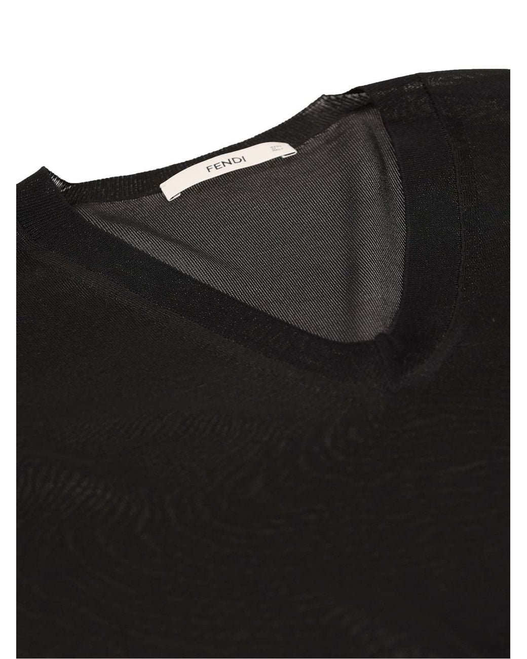Fendi Black V-Neck Sleeveless Jumper