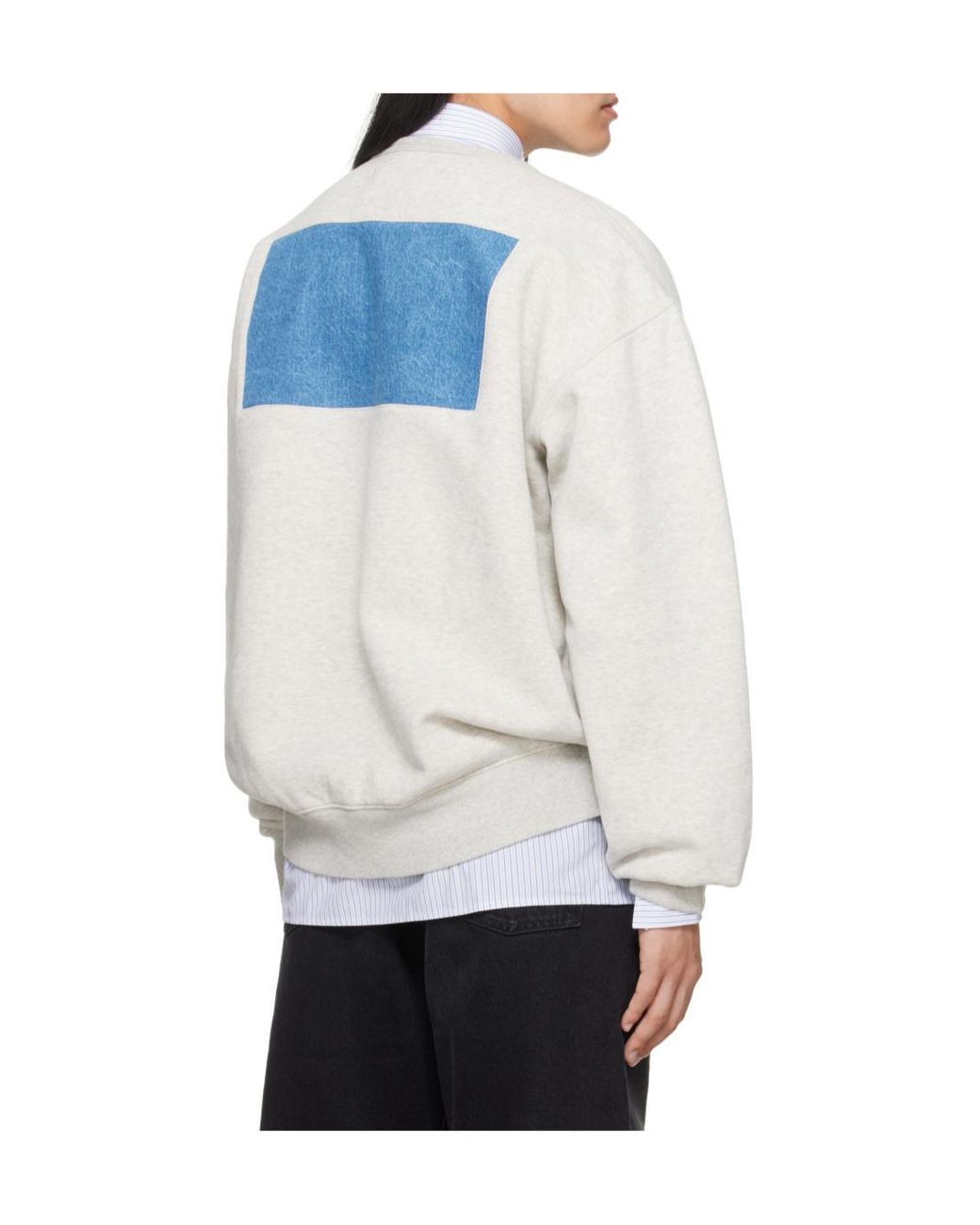 Maison Margiela White Long-Sleeved Crewneck Sweatshirt for men