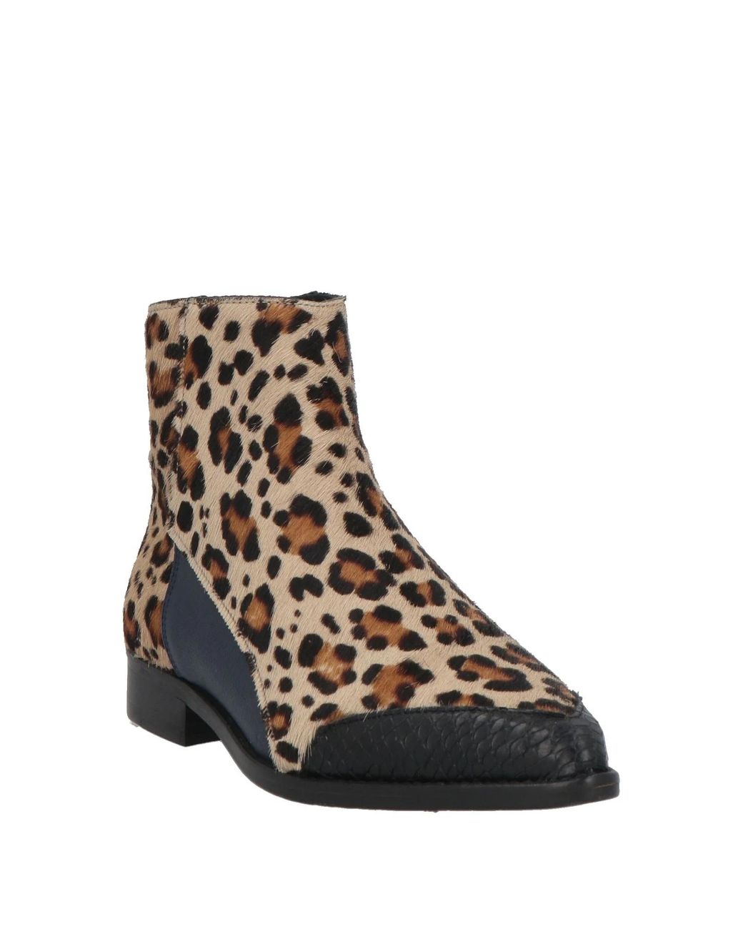 Dolce & Gabbana Brown Leopard Print Spliced Ankle Boots