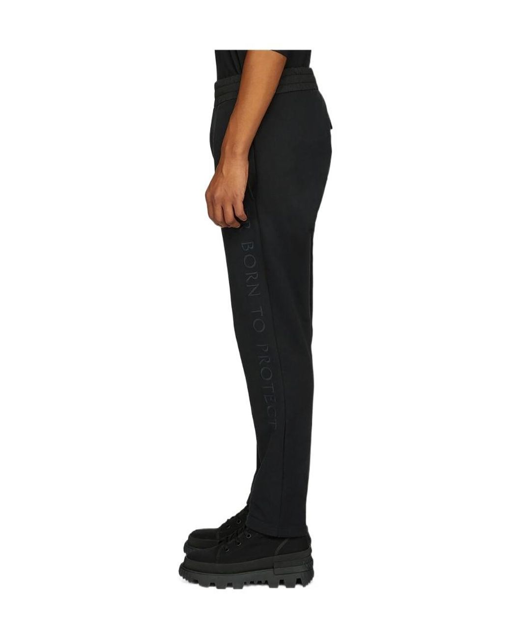Moncler Black Born To Protect Logo-Print Joggers for men