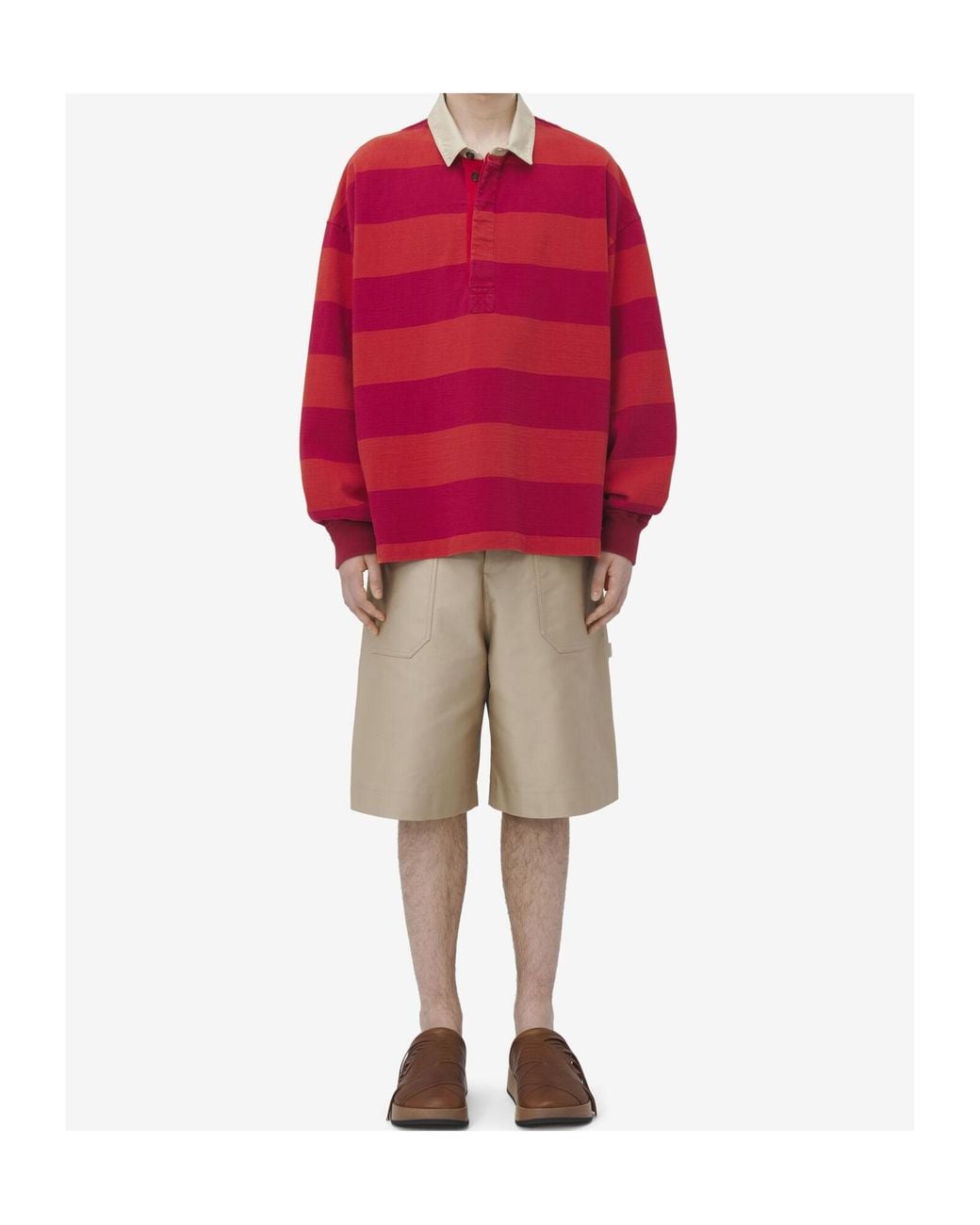 McQueen Red Striped Polo Shirt for men