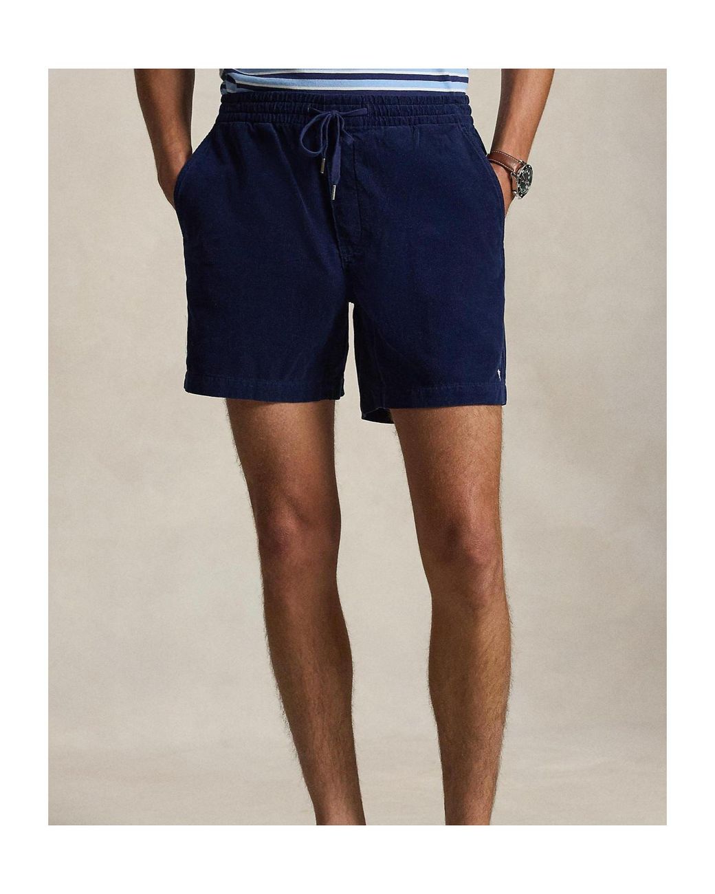 Polo Ralph Lauren Blue Minimalist Corduroy Shorts for men