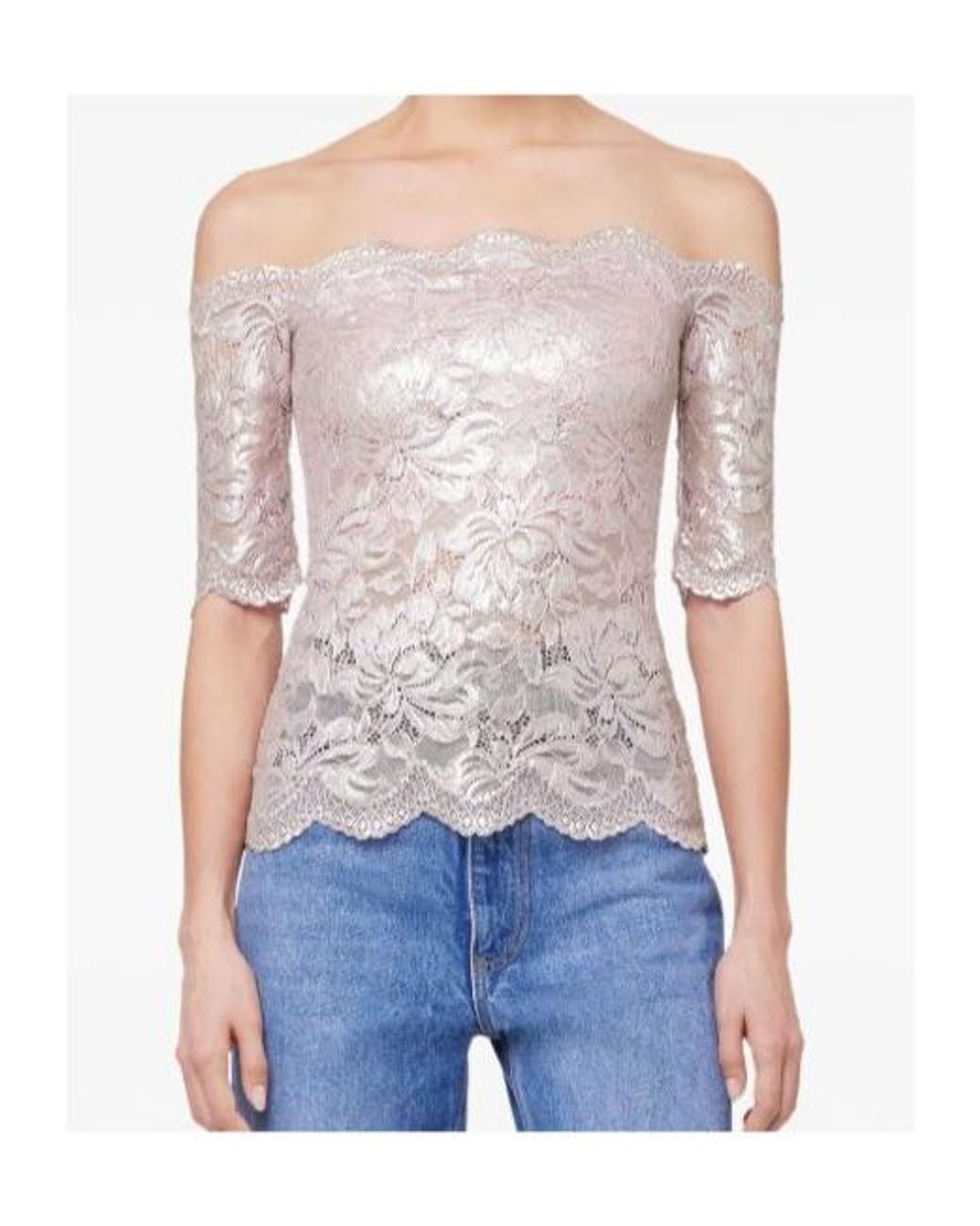Rabanne Multicolor Scalloped Edge Lace Top