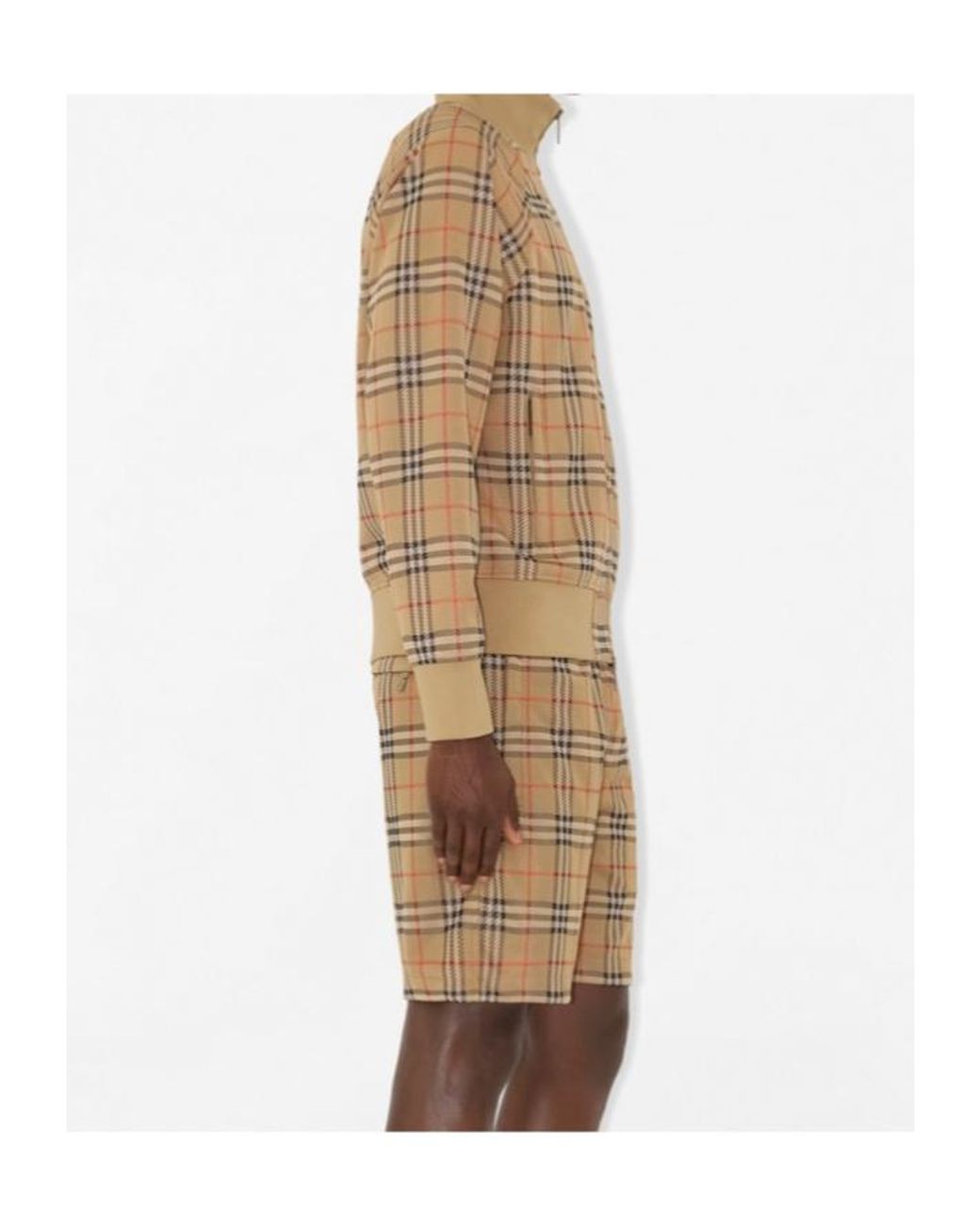 Burberry Brown Check Printed Zipped Bomber Jacket for men
