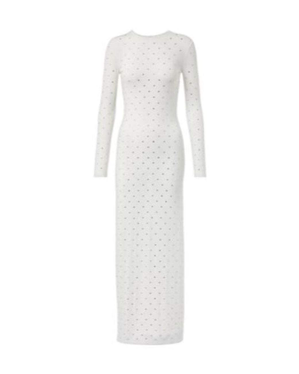 Rabanne White Bridal Crystal-Embellished Maxi Dress