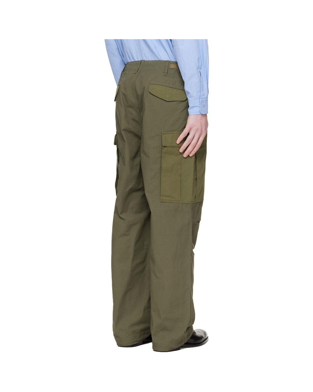 Nanamica Green Wide Cargo Pants for men