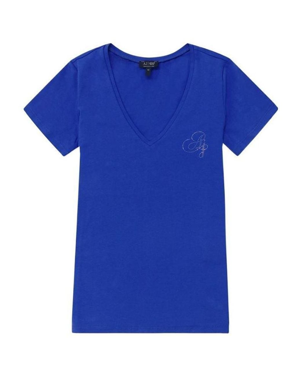Armani Jeans Blue V-Collar T-Shirt