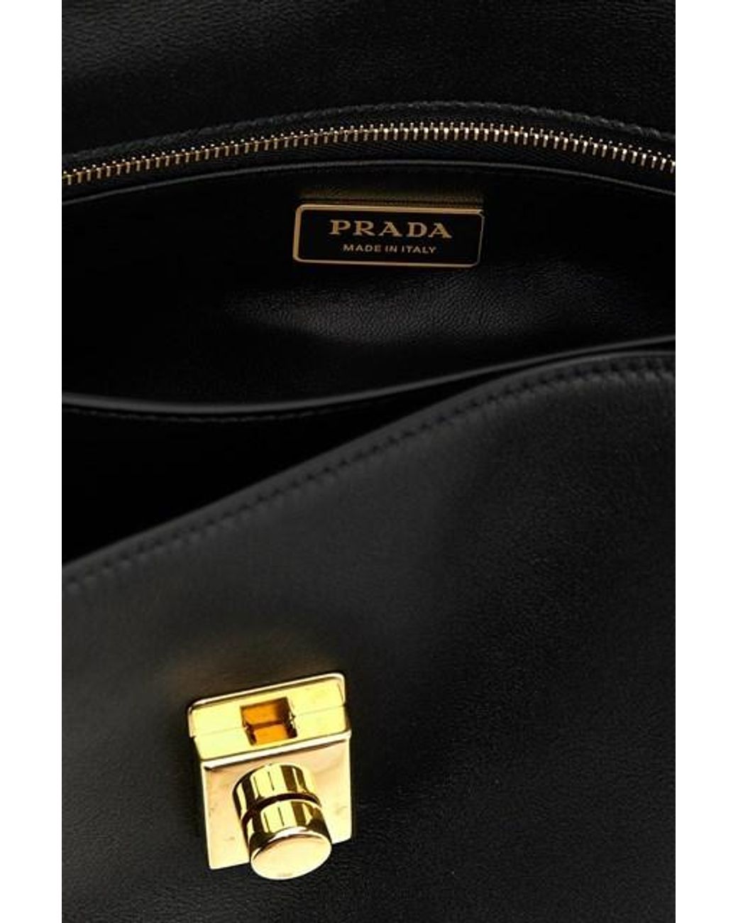 Prada Black Soft Sound Medium Leather Shoulder Bag