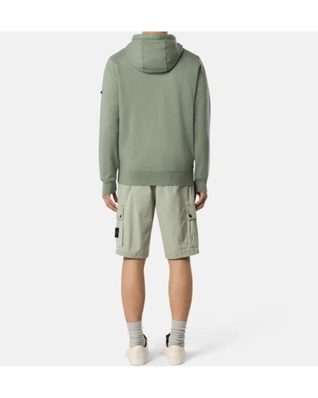 Stone Island Green Compass-Badge Shorts for men