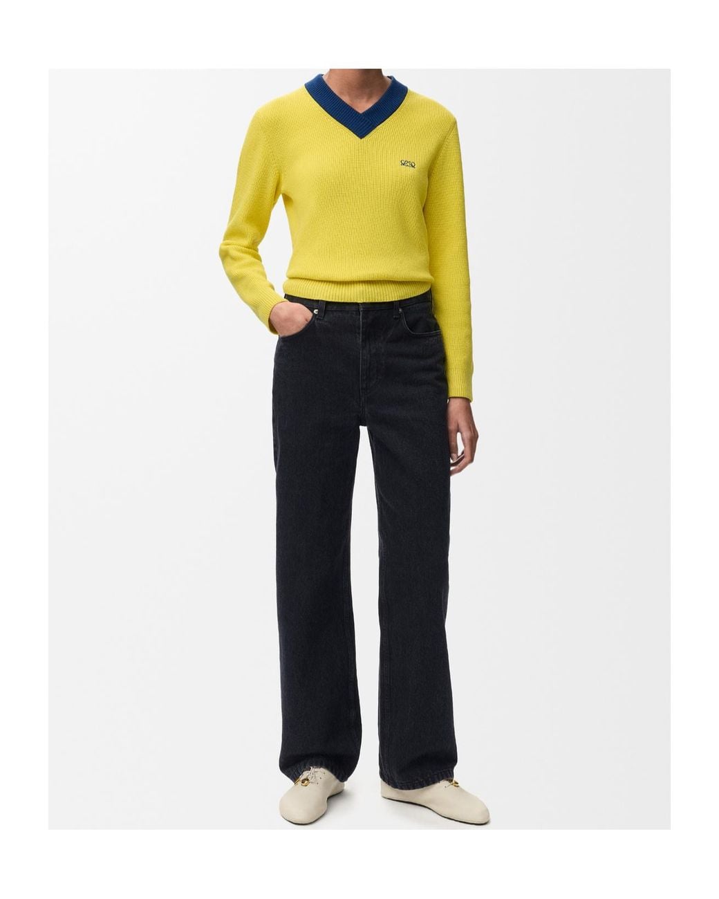 Loewe Blue Anagram-Embroidered Jeans