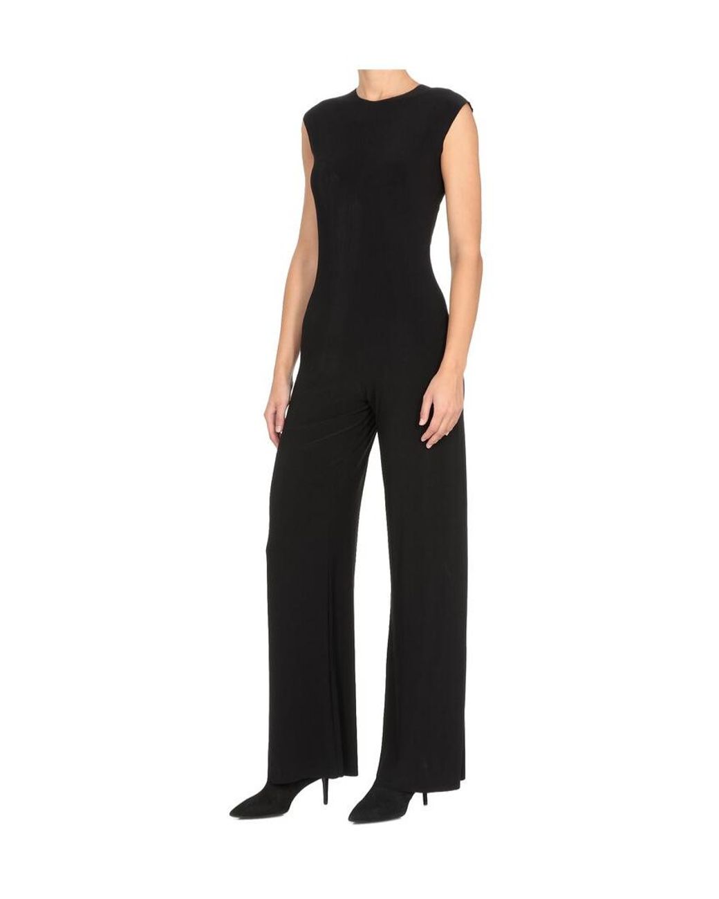 Norma Kamali Black Sleeveless Wide-Leg Jumpsuit