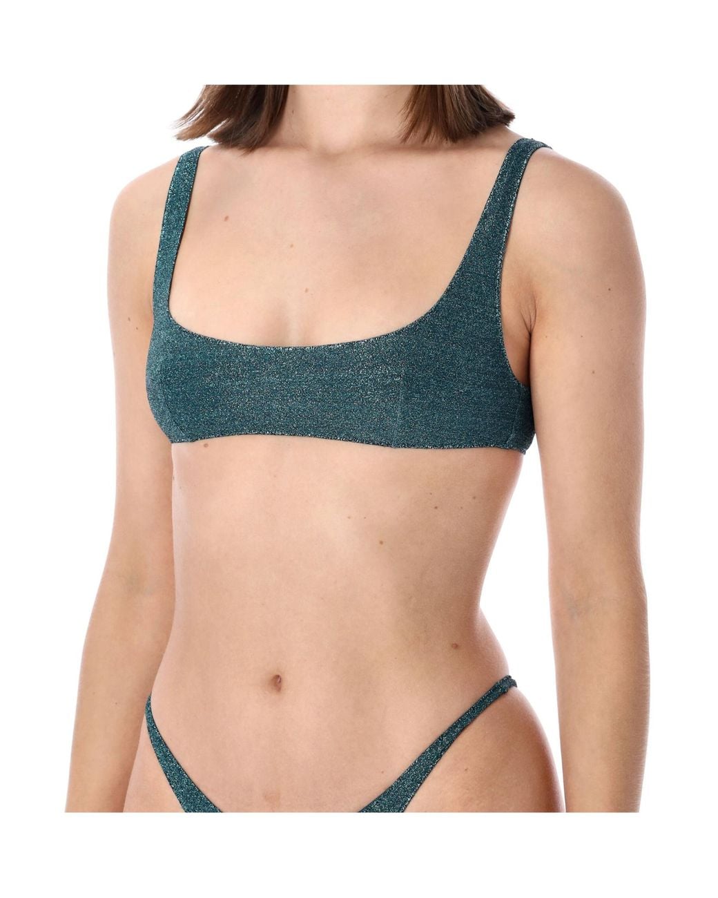 Oseree Blue Oséree Lumiere Two-Piece Giltter Bikini Set