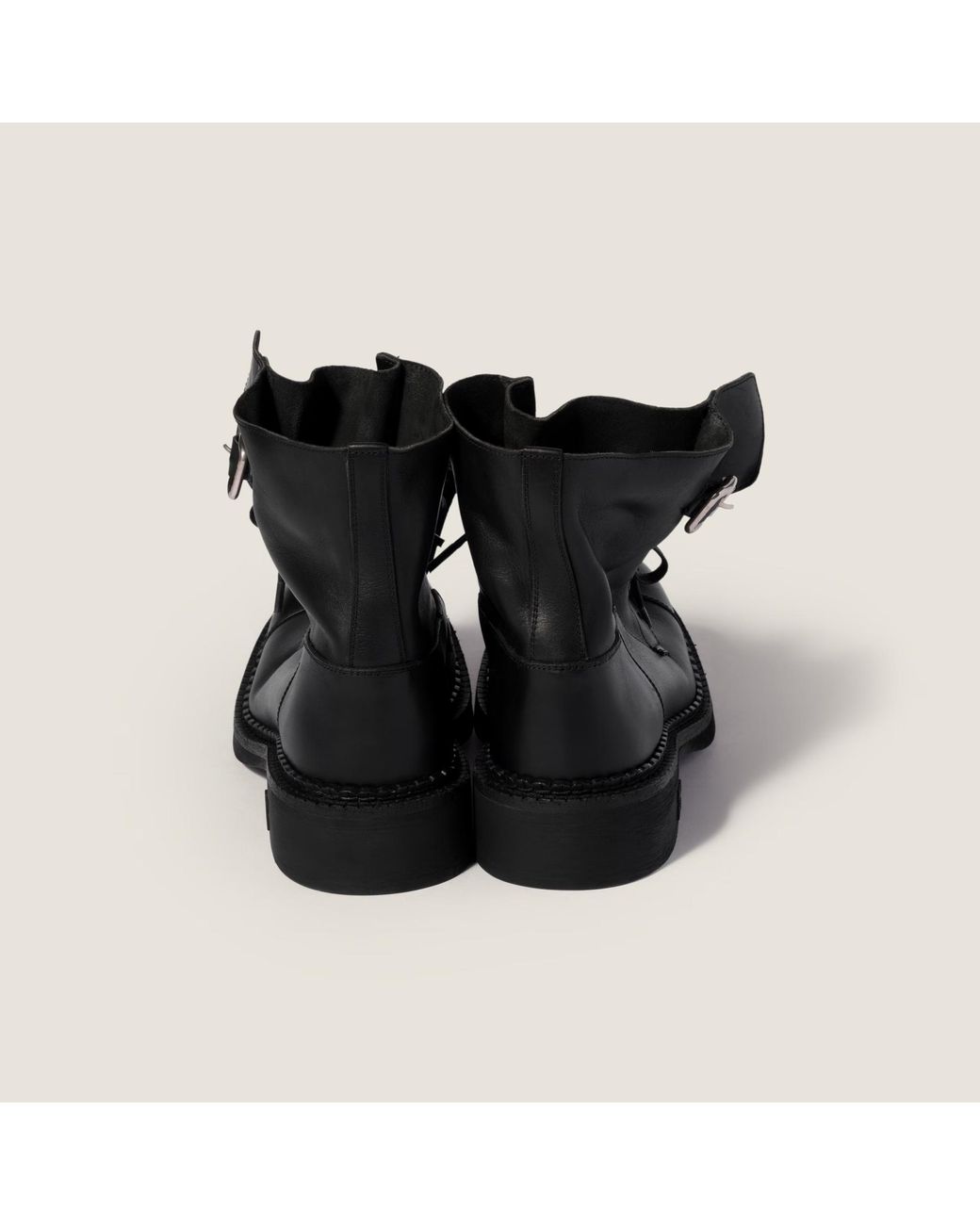 Miu Miu Black Leather Booties
