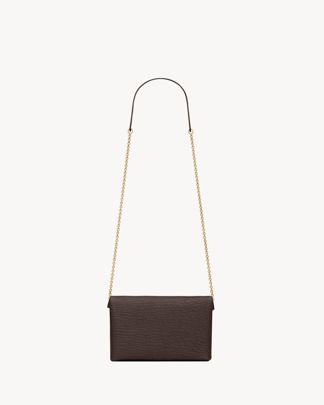 Saint Laurent White Cassandre Chain Shoulder Bag