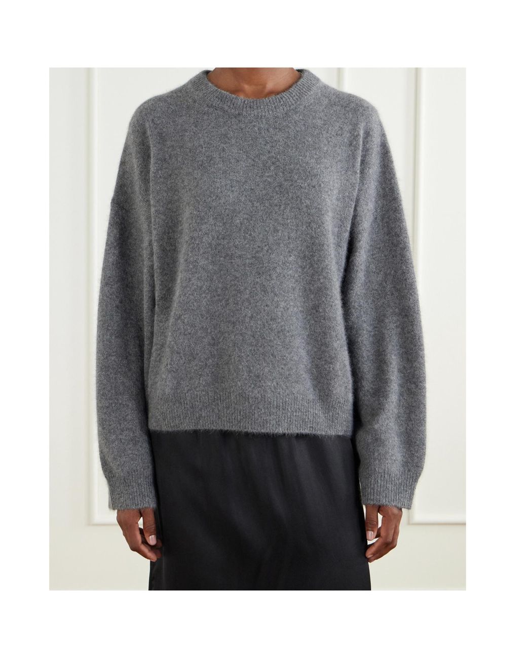 Loulou de Saison Gray Ribbed Crew Neck Sweater