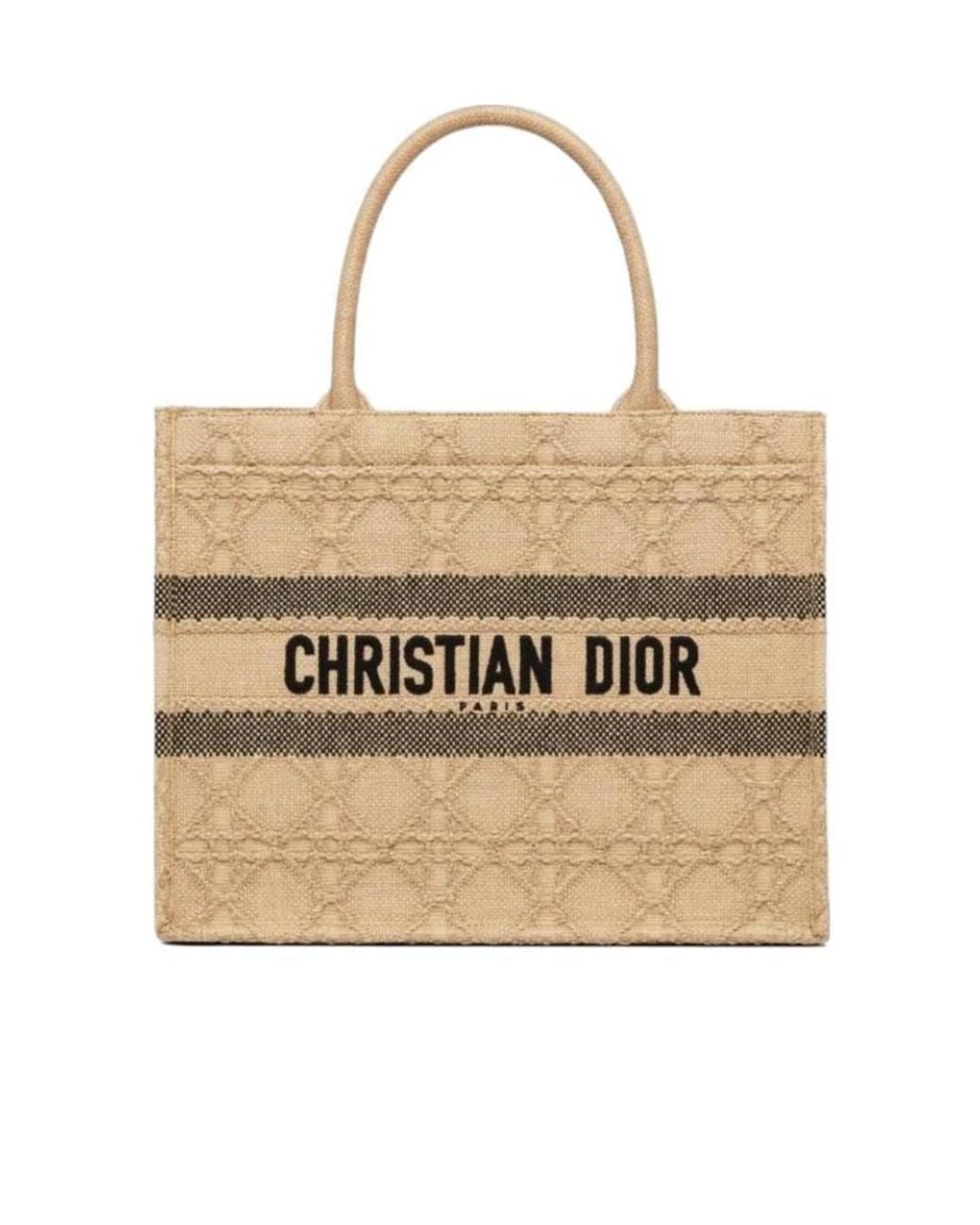 Dior Natural Book Tote Medium Wine Coconut Handbag