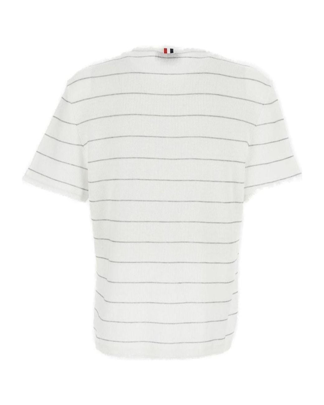 Thom Browne White Crewneck Striped T-Shirt for men